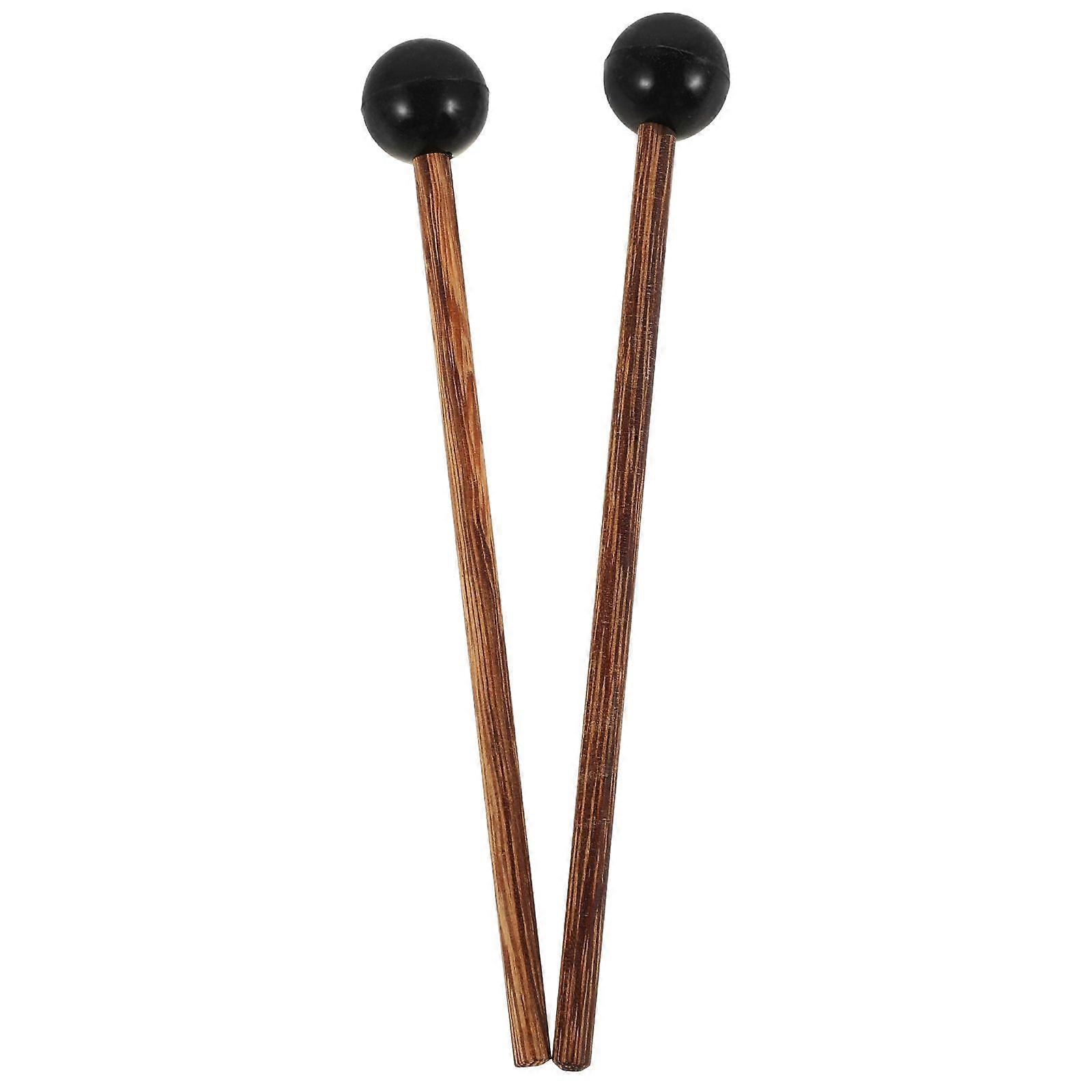2pcs Rubber Head Drum Mallets Ethereal Drum Sticks With Wooden Handle Percussion Accessories For Steel Tongue Drum