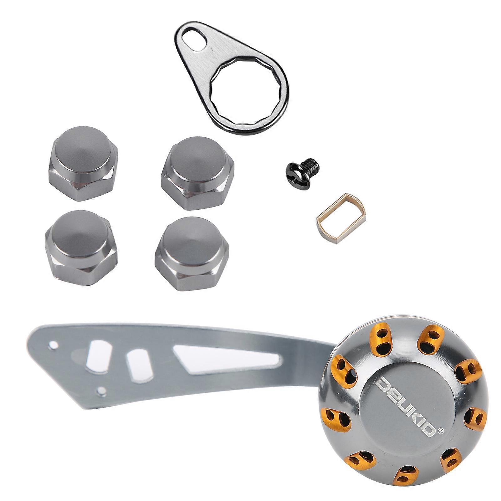 DEUKIO Fishing Reel Handle CNC Knob with Replacement Accessories (Gun Color)