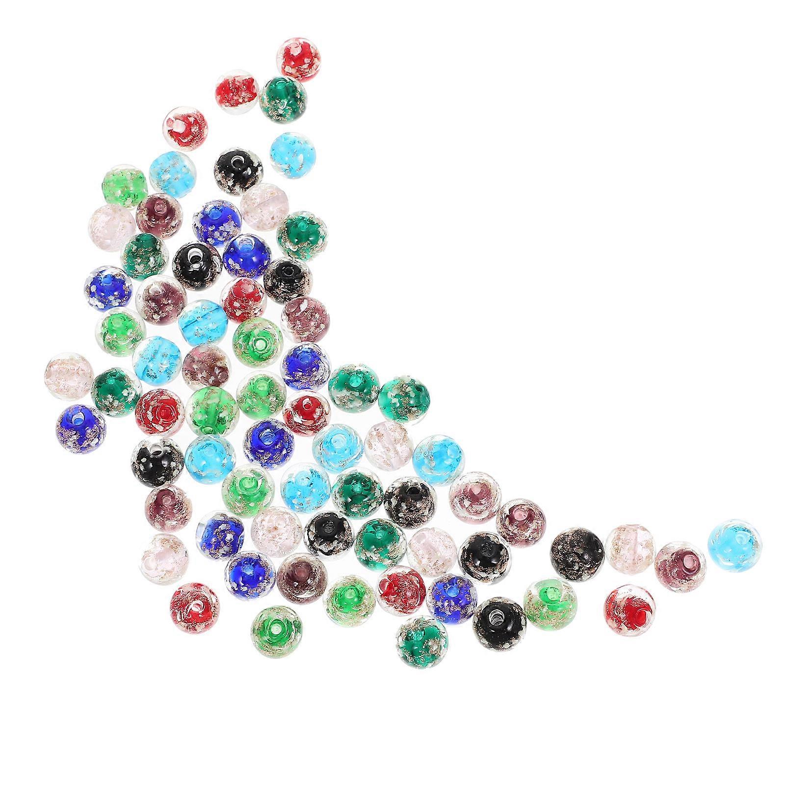 Glowing Loose Beads Glass Beads Jewelry Components Anniversary Day Assorted in The Dark 80Pcs