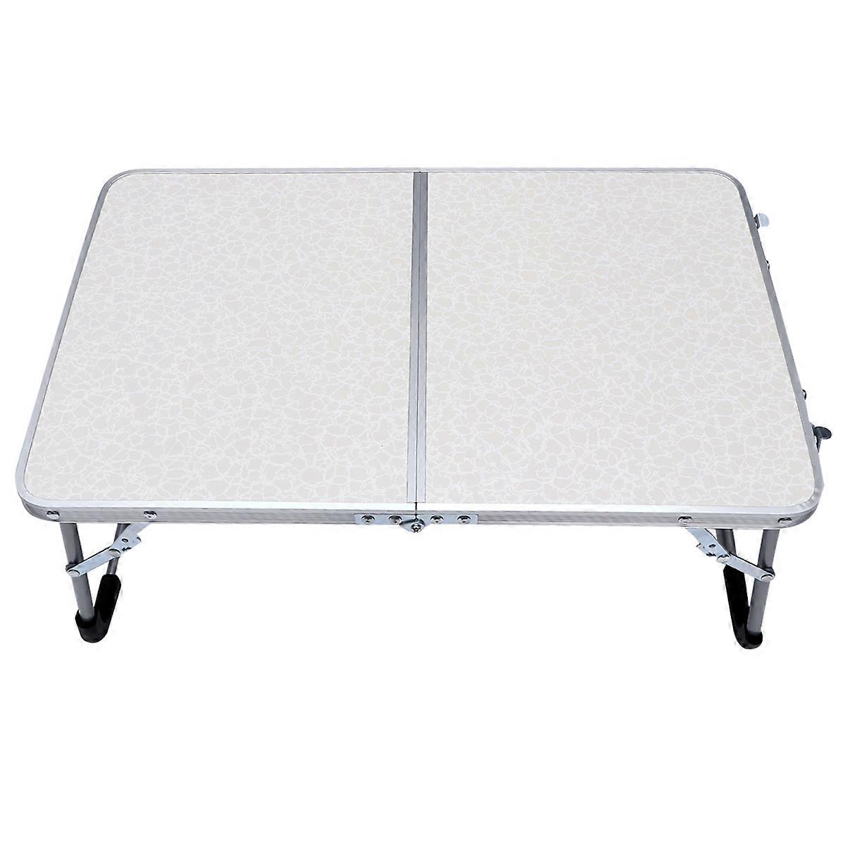 Small Folding Table Simple Design Aluminium Alloy Easy to Clean BBQ White 61*41*27 1Pack