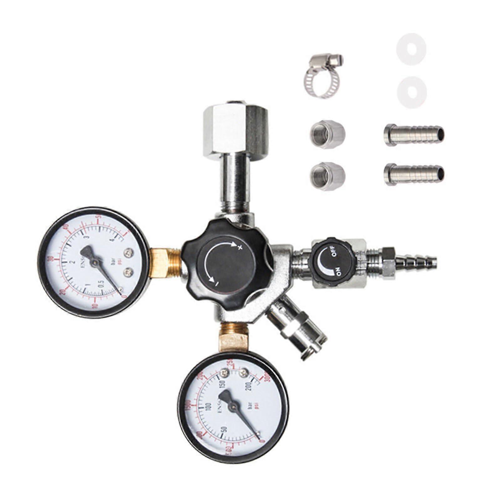 Beer Pressure Regulator for Home Brewing, Adjustable CO2 Control Regulator with Relief Valves, Compatible with Soda Machines
