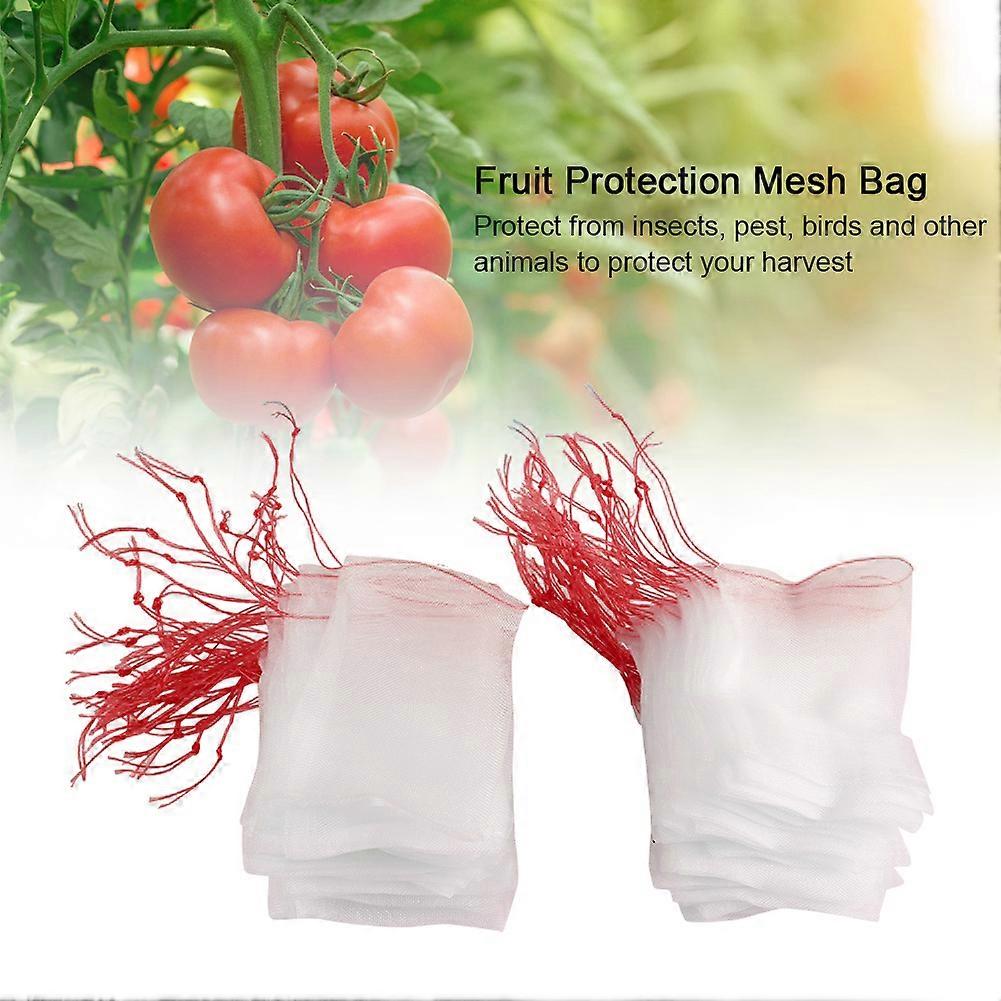 100pcs Plant Fruit Protection Bags Drawstring Mesh Bag Against Insect Pest Bird Gardening Tools