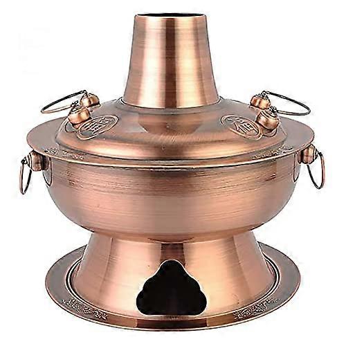 Stainless Steel Hot Pot with Partition 34cm – Dual Flavor Shabu Cooker for Home Gatherings and Parties, Stainless Steel Pot