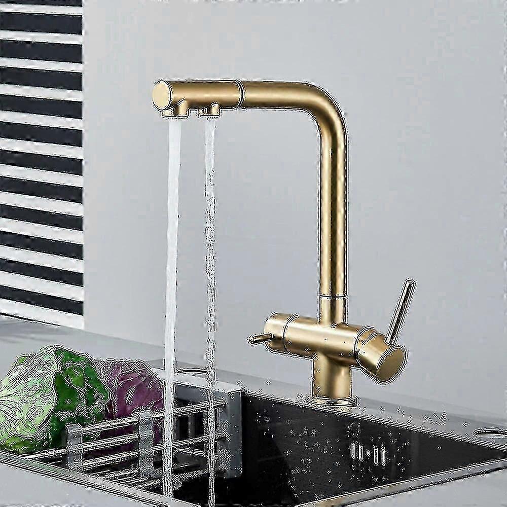 Pull-out Filtered Faucet in Chrome Brass with 360 Rotation Dual Sprayer for Vessel Sink