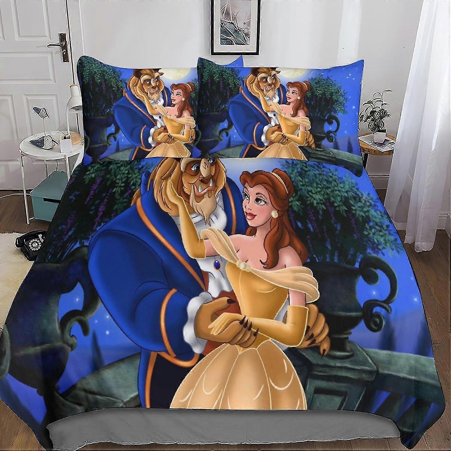 Soft Microfiber Hidden Zipper Quilt Cover Bedding Set with Print Design for Kids and Adults - 3-Piece Duvet Cover Sets