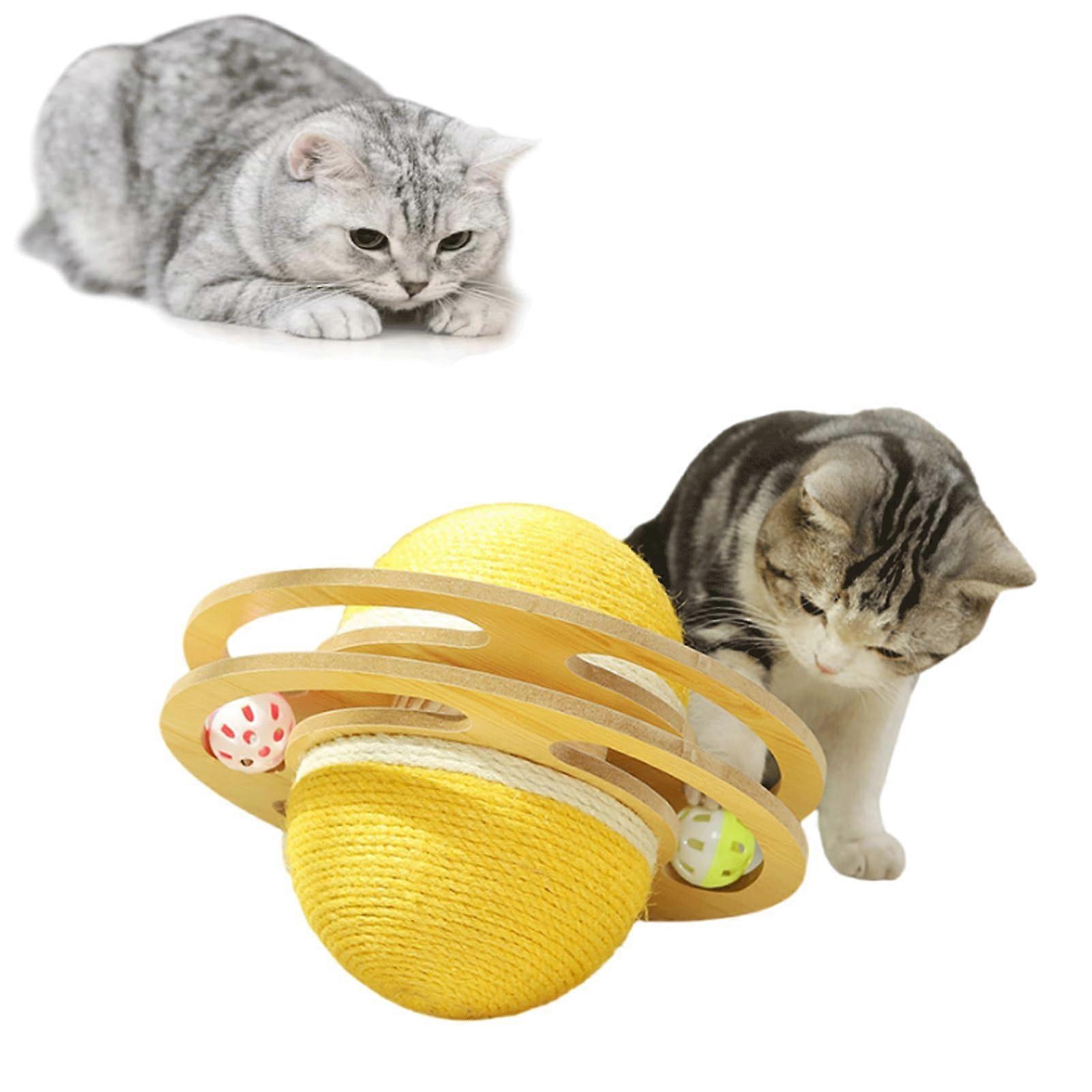 Cat Scratching Ball, Interactive Cat Toy: Portable Vertical Scratching Board with Turntable