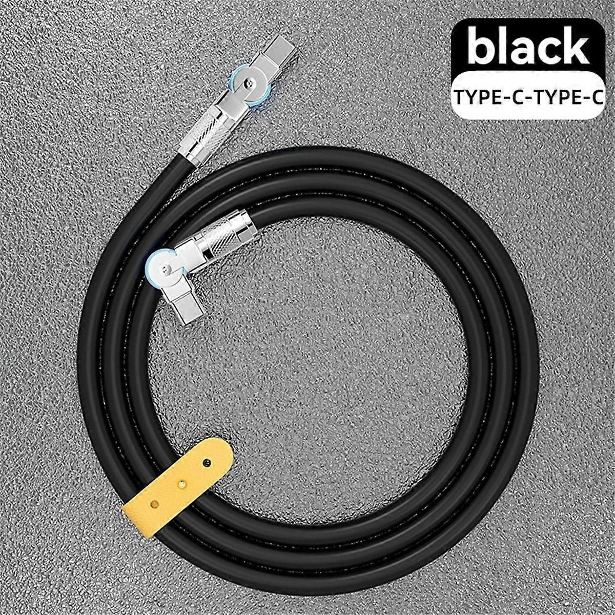 Type-C to Type-C 180° Swivel Double Elbow Mech Data Cable 1m