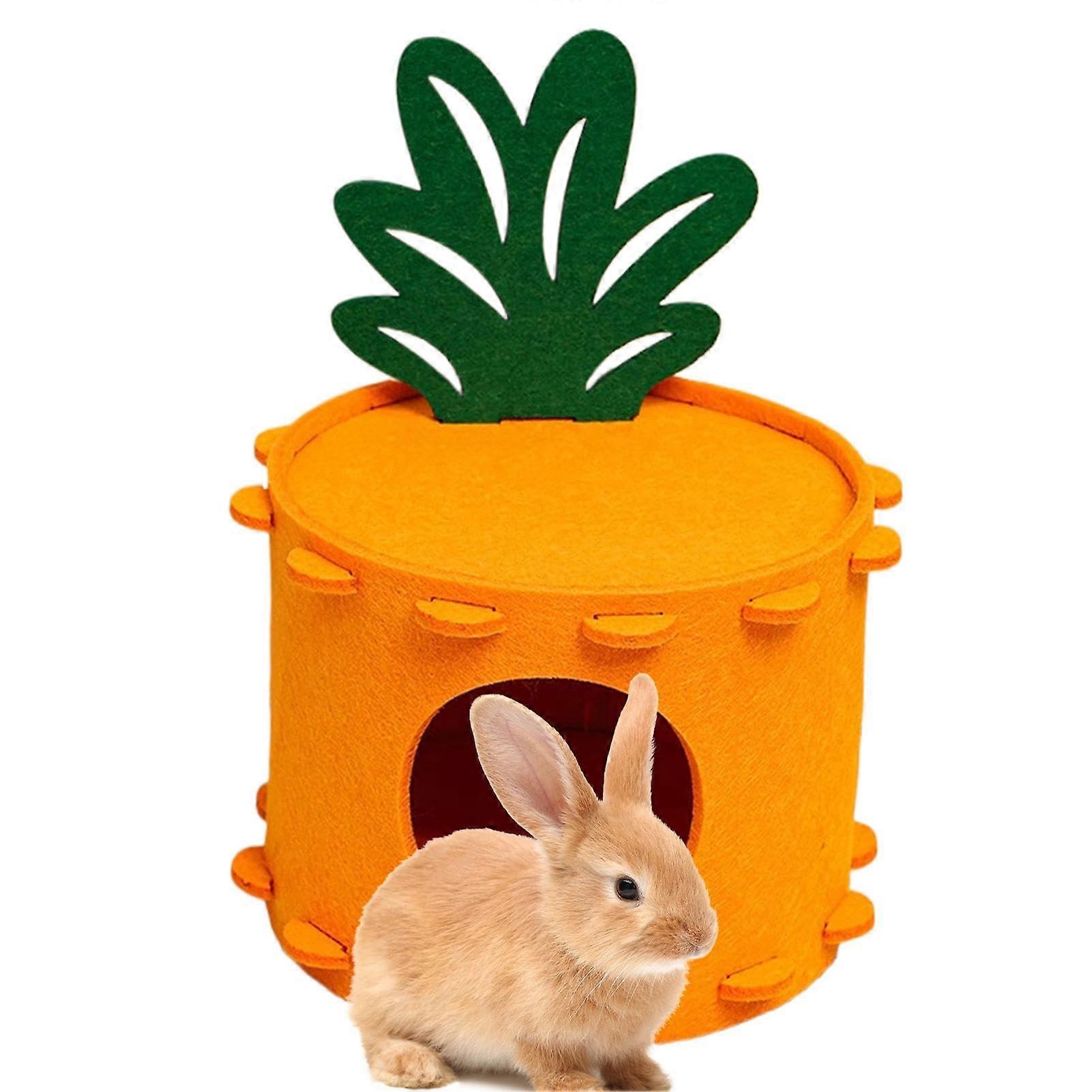 Small hamster bed, tunnel nest for hamsters Soft pineapple felt hamster bed – cute sleep tunnel – comfortable hamster accessory for small pets