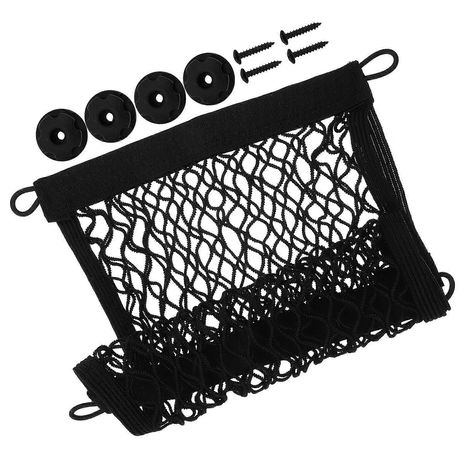 Car Organizer Mesh Pocket Multi-Functional Storage Mesh Pocket Space Organization Car Interior 45X25CM Iron 1 Set