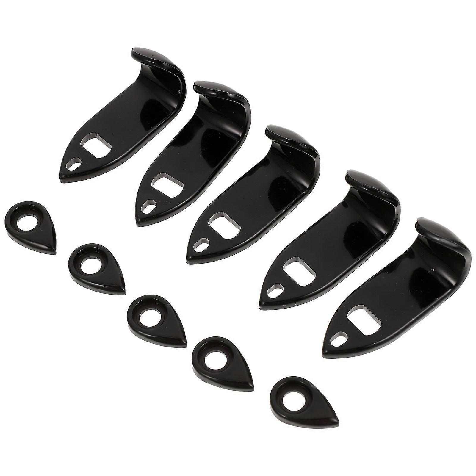 Sax Thumb Rest Hook Accessories Soprano Compatible Black Color Rectangular Shape 5Sets