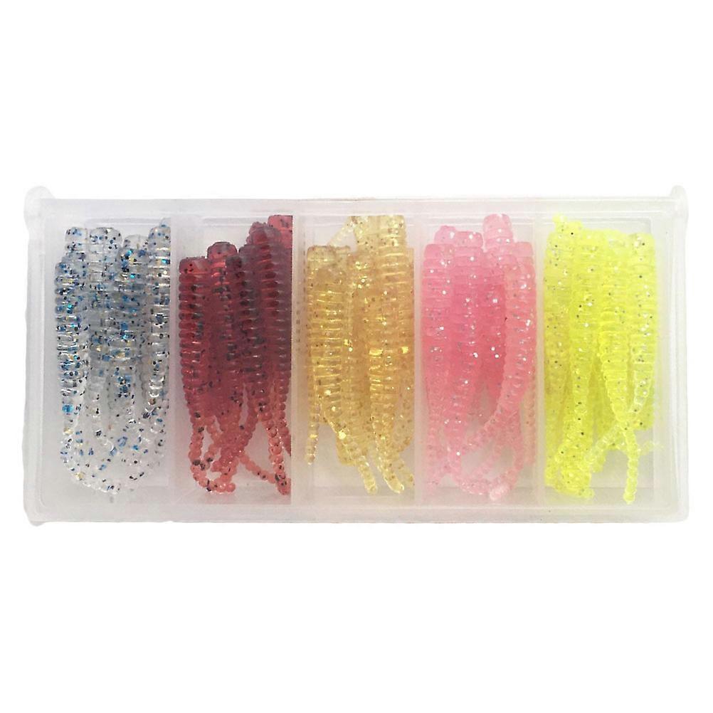 50pcs Simulation Fishing Lures Set for Bass, Trout, Pike, and Walleye Durable Soft Baits for Freshwater Fishing in Portable Box Random Color