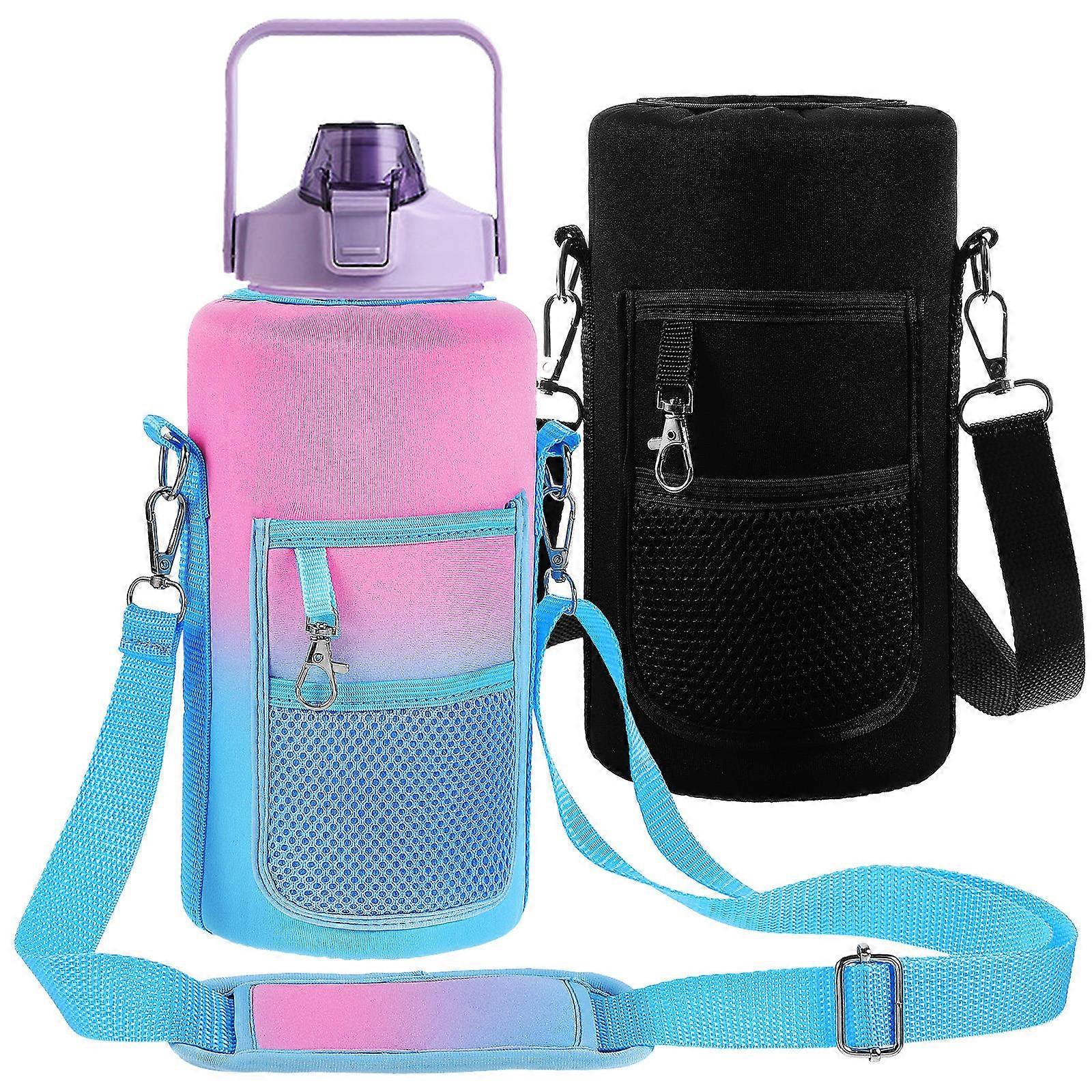Water Bottle Carrier Bags with Shoulder Strap for Hiking, Camping, Gym – Durable Gradient Sling for Sports & Outdoor Use