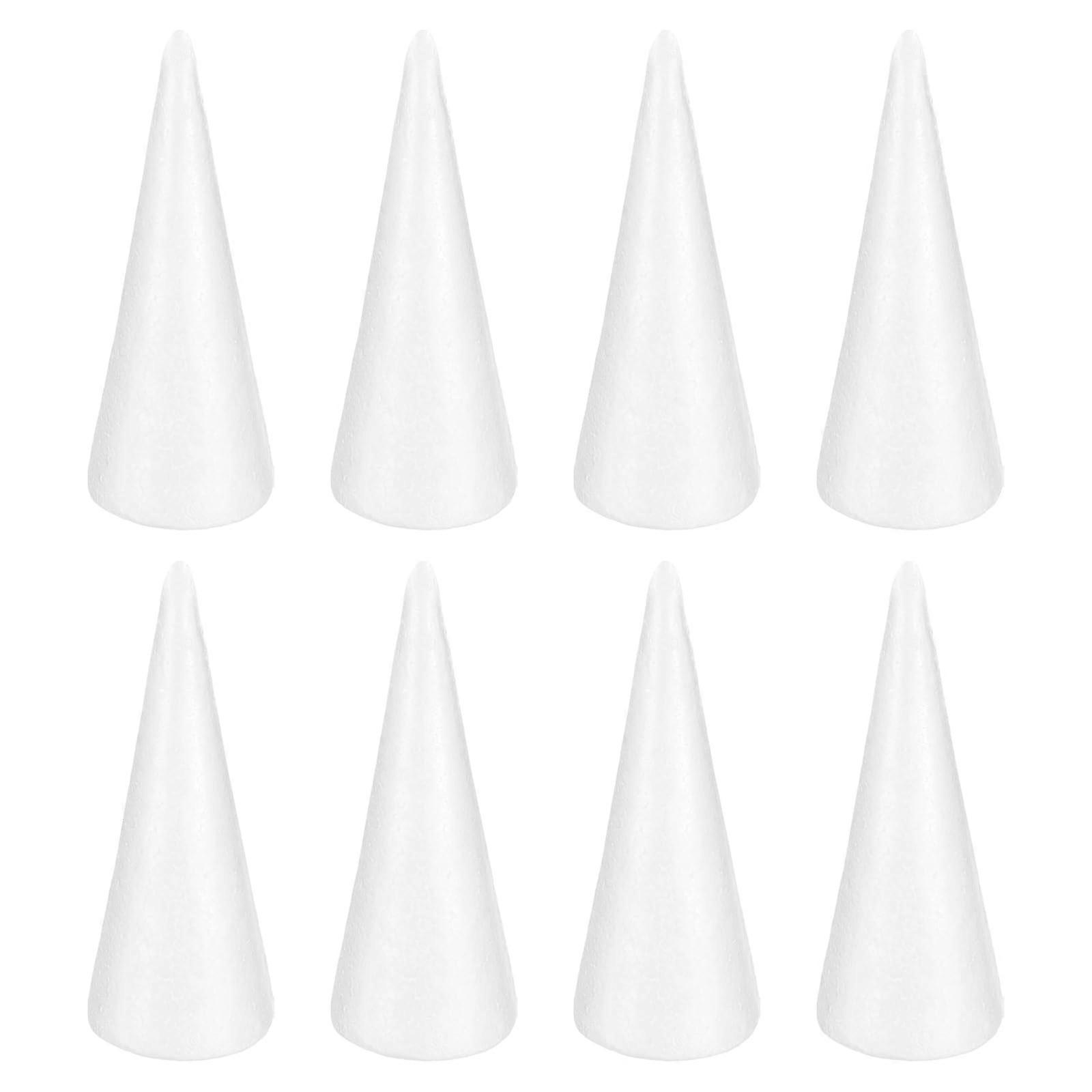 Foam cones for DIY arts and crafts, 24 x 10 cm, Styrofoam cones for Christmas tree, DIY home craft project, 8 pieces