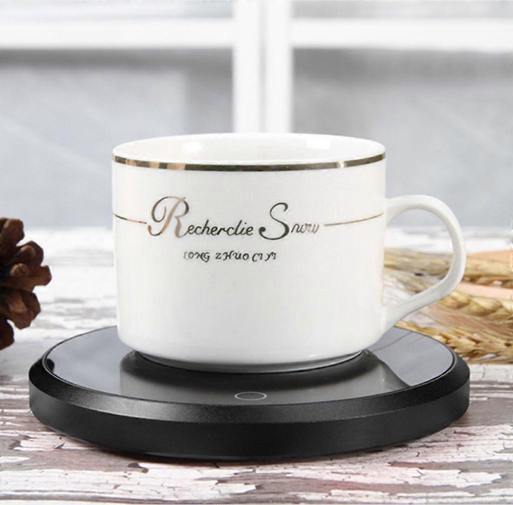 Thermos cup, beverage warmer, coffee warmer with heating tray for tea, coffee, milk, coffee warmer with European plug for office and home
