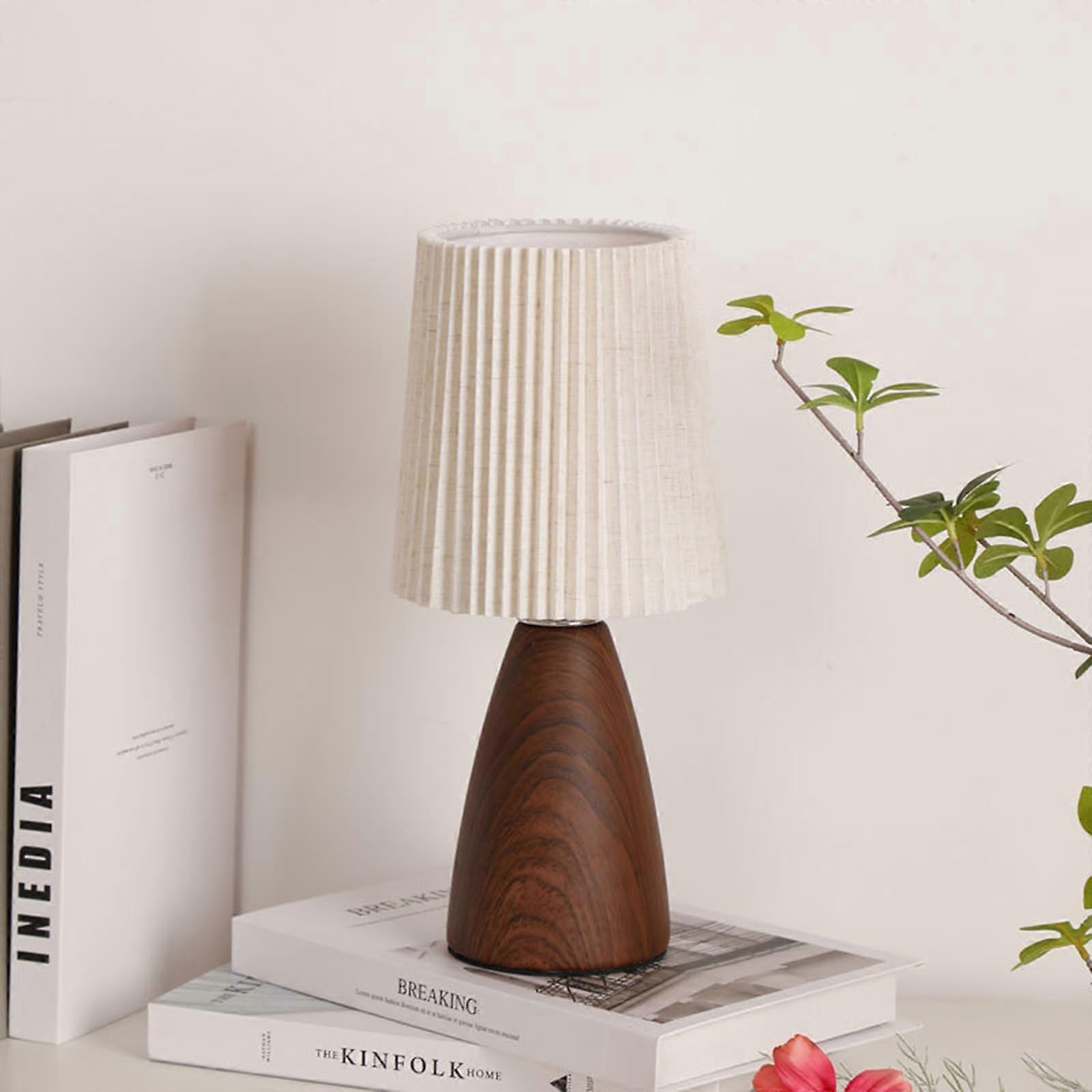 Ceramic table lamp with handmade Xuan paper shade, conical base for living room, office, bedside