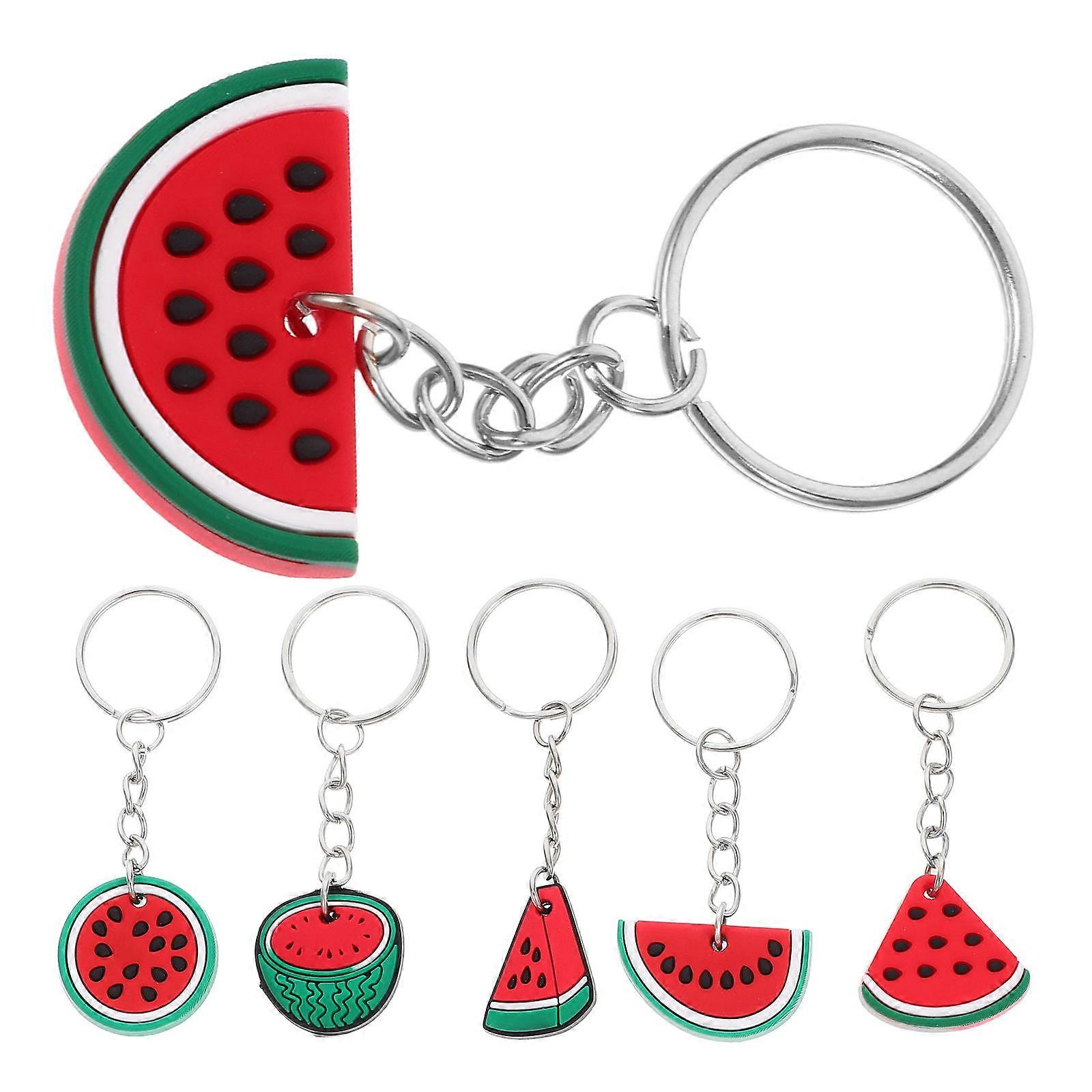 PVC Keychain Charm 6Pcs Red Keychain Pendant Versatile Party Favors
