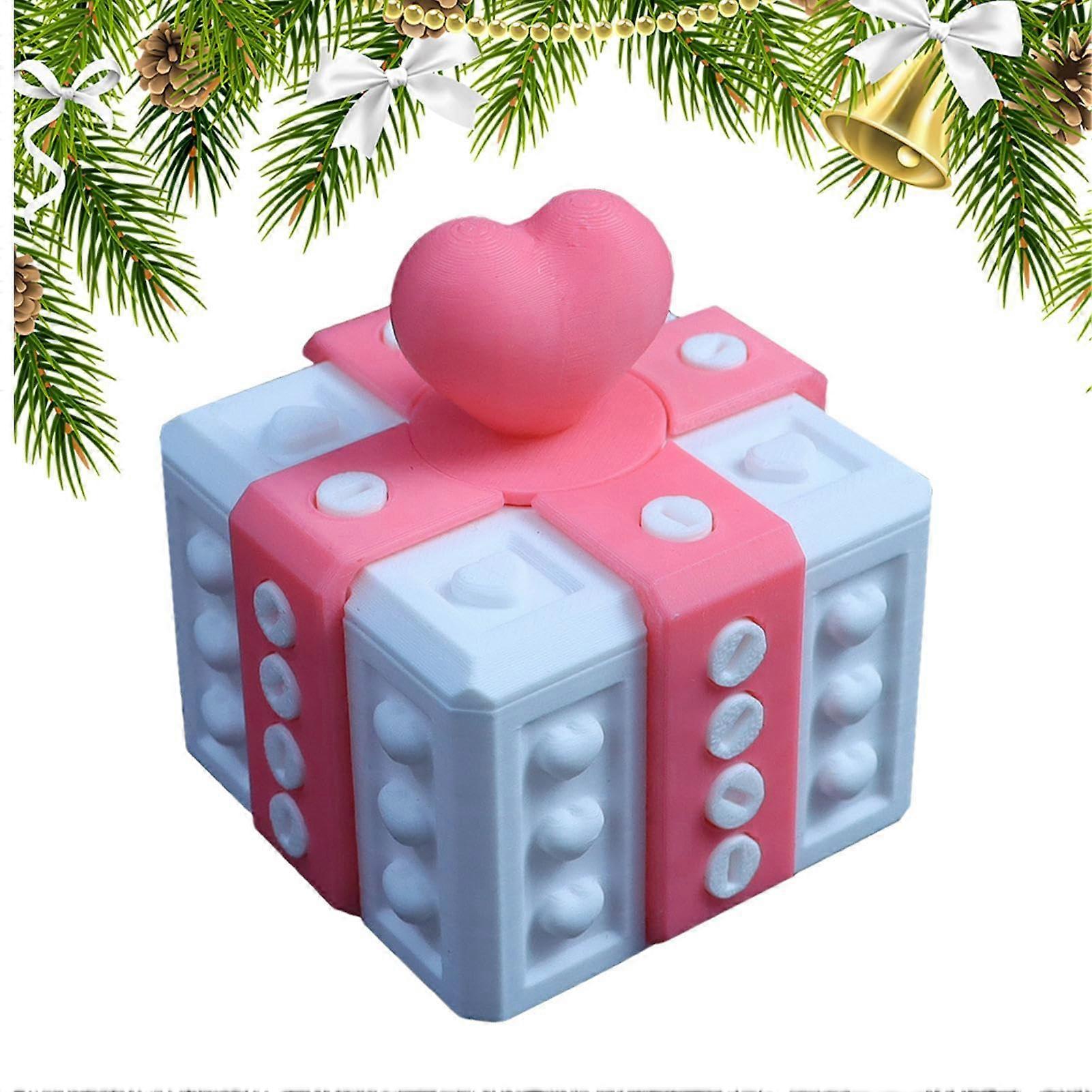 Lustige Schachtel Streich Box mit Schrauben, Pink/Weiß Gag Box für Geburtstag und Urlaub, Lustiger Kartenbehälter Neuheit Puzzle