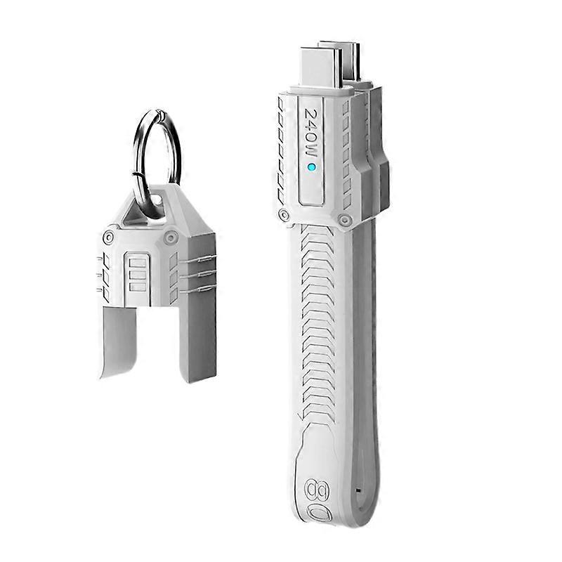 Portable Keychain PD240W Fast Charge USB C to Type C Cable White
