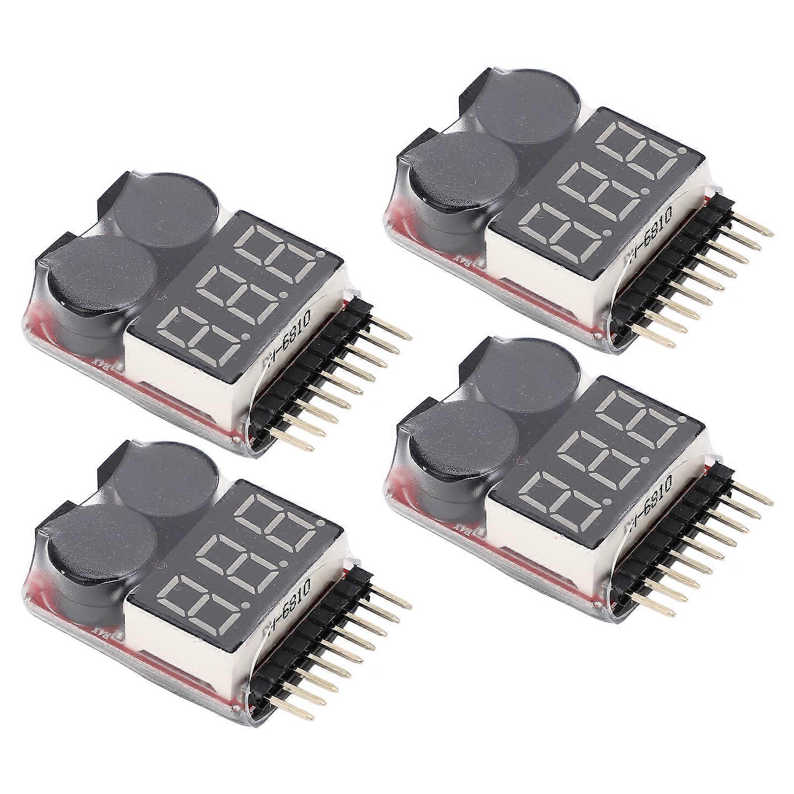 4 PCS 2 in 1 1 8S Lipo Battery Voltage Tester Monitor Low Voltage Buzzer Alarm RC Battery Checker
