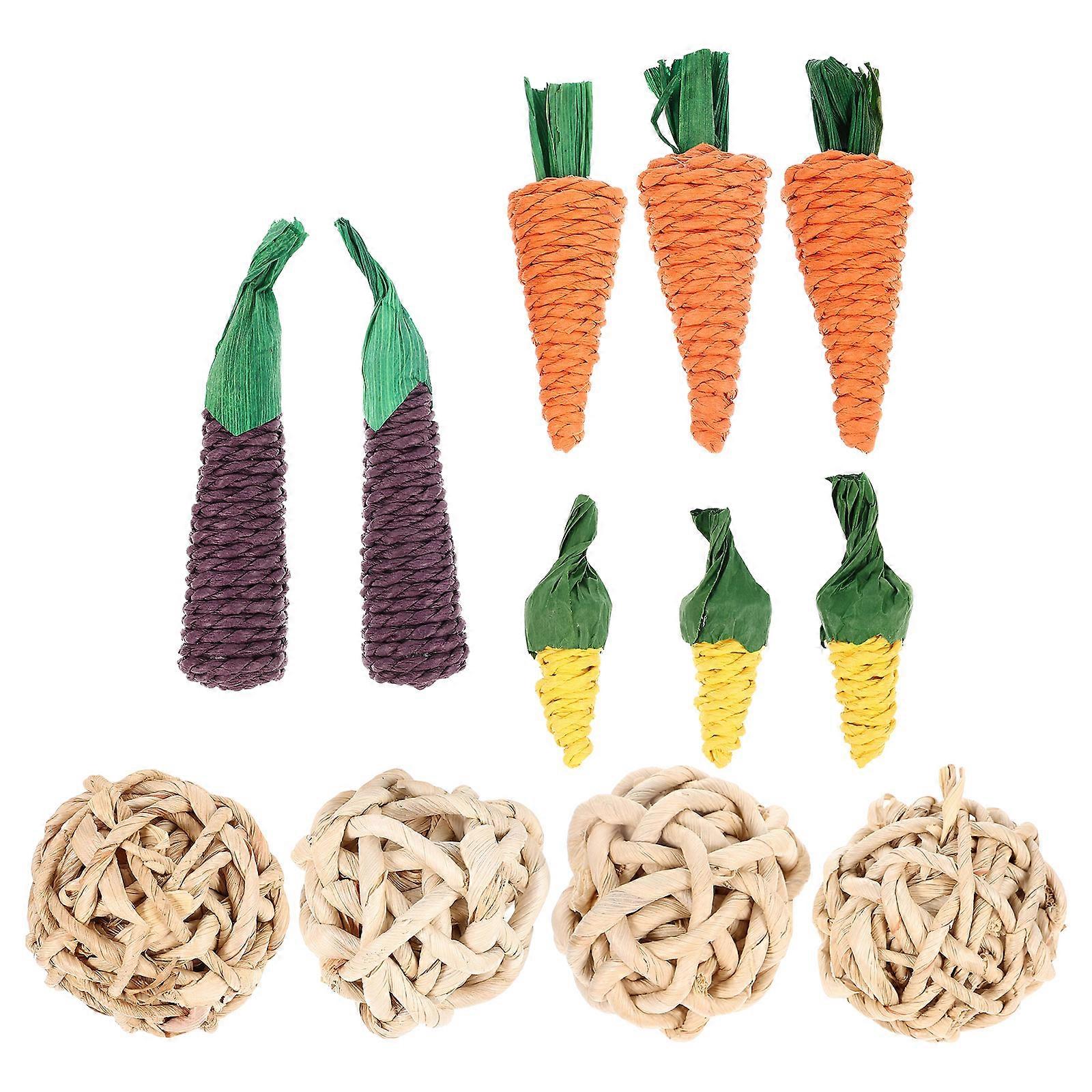 12pcs Natural Chew Toys for Hamsters, Guinea Pigs, and Rabbits – Safe, Durable Molar Care with Fun Shapes for Small Pets