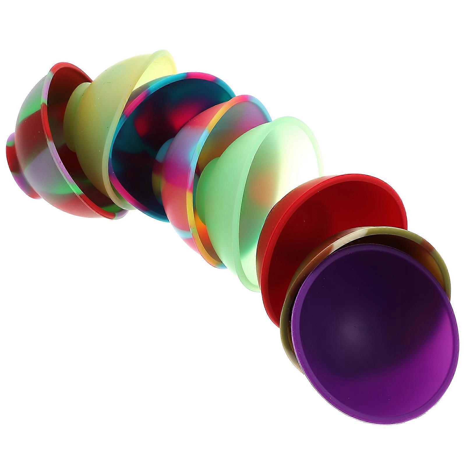 Baby Feeding Plates Silicone Toddler Bowl Child Development Parents Educational Tool 6.5X6.5X3.2CM 8Pcs