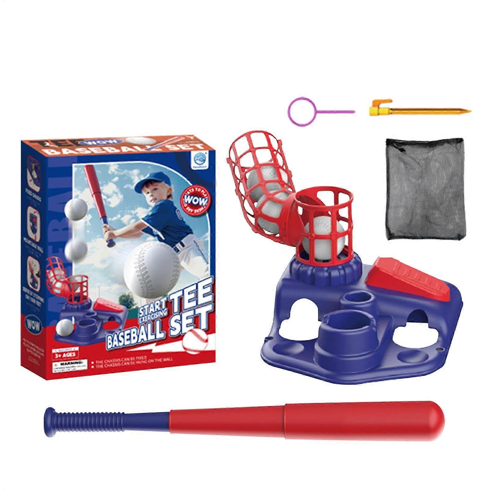 Baseball Toddler Toys Set, Blue T Ball Set for Ages 3-8, Retractable Bat  for Kids, Fun Educational Outdoor Play, image size:1601x1601