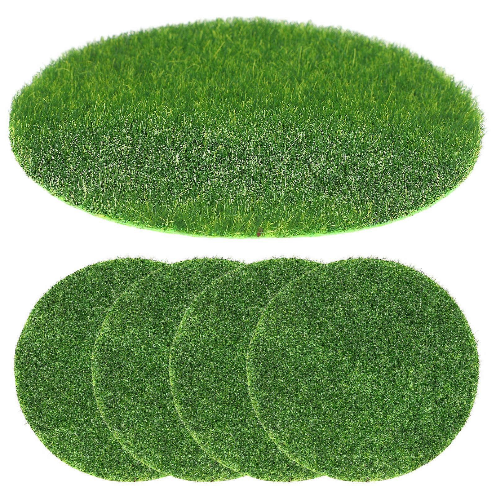 Artificial Moss for Crafts Green Realistic Moss Round Miniature 5Pcs Set
