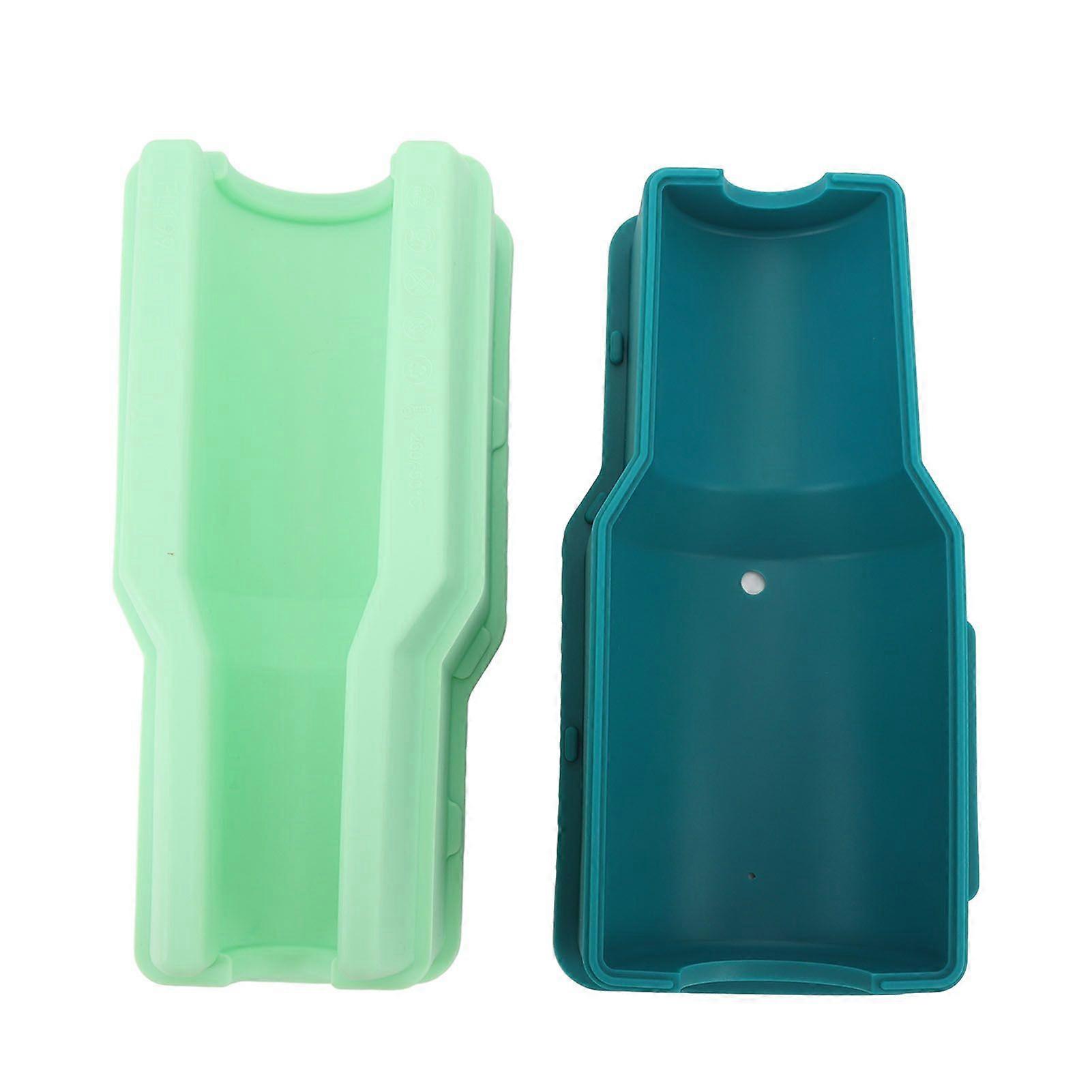 2pcs Cylinder Ice Cube Tray Professional Easy Release Large Capacity Hollow Silicone Cylinder Ice Cube Tray with Lids for Drinks Green YMHC