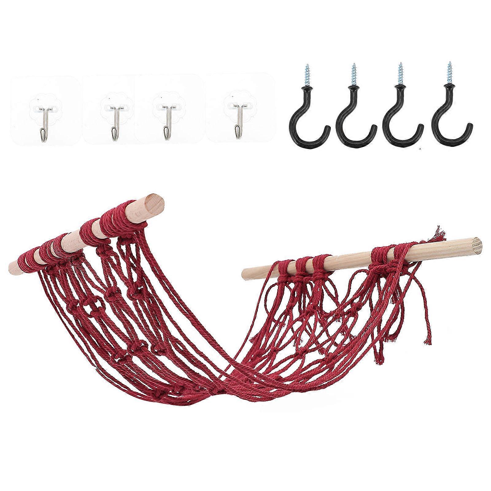 Fruit Basket Hanging Hammock for Kitchen Use Red 43X16X1.5CM Air Circulation 1Pack