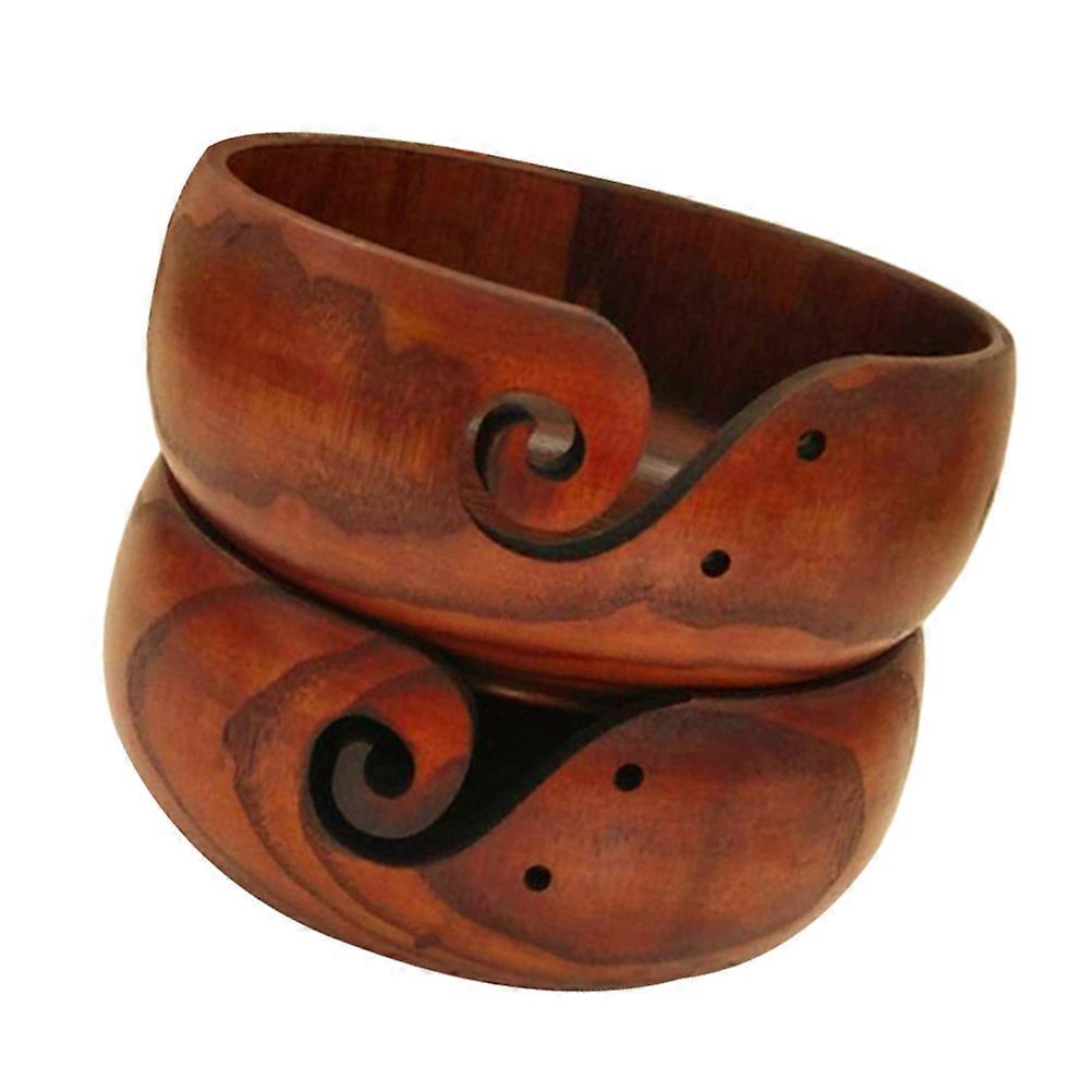 Mushroom Yarn Bowl Wooden Storage Organizer Prevent Rolling Keep Yarn Tidy Smooth Surface 1Pcs