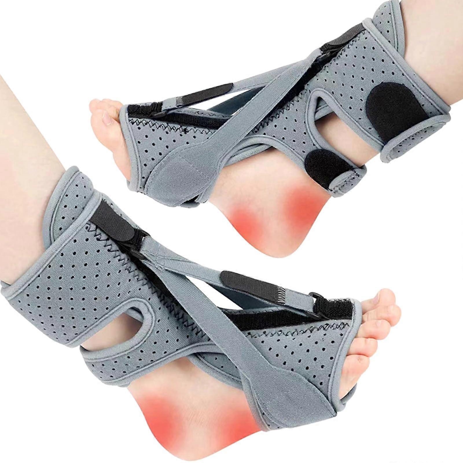 Plantar Fasciitis Night Splint Heel Pain Relief Bandage (Grey)