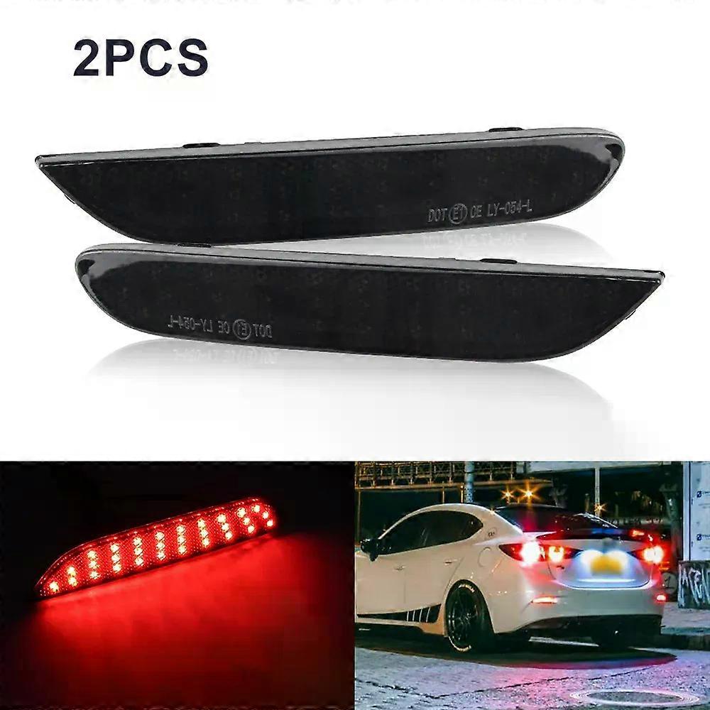2X LED Bumper Reflector Lights For Infiniti Q50 QX56 QX60 QX80 Nissan Pathfinder Rogue Function as Tail, Brake & Rear Fog Lamp