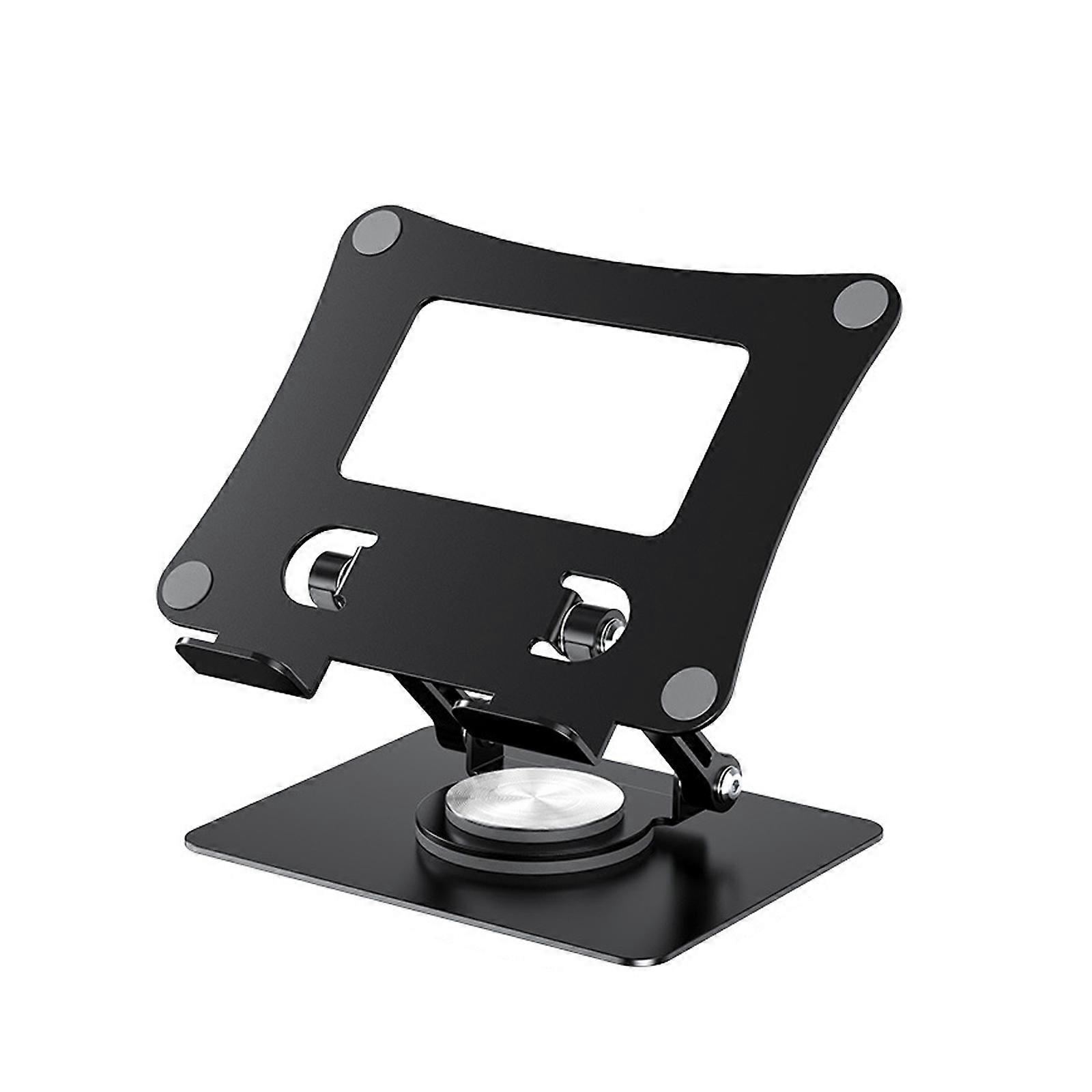 Tablet Holder Stand 360 Degree Rotatable Portable Foldable Desktop Bracket Support For Tablet Laptop Desktop Holder  Black