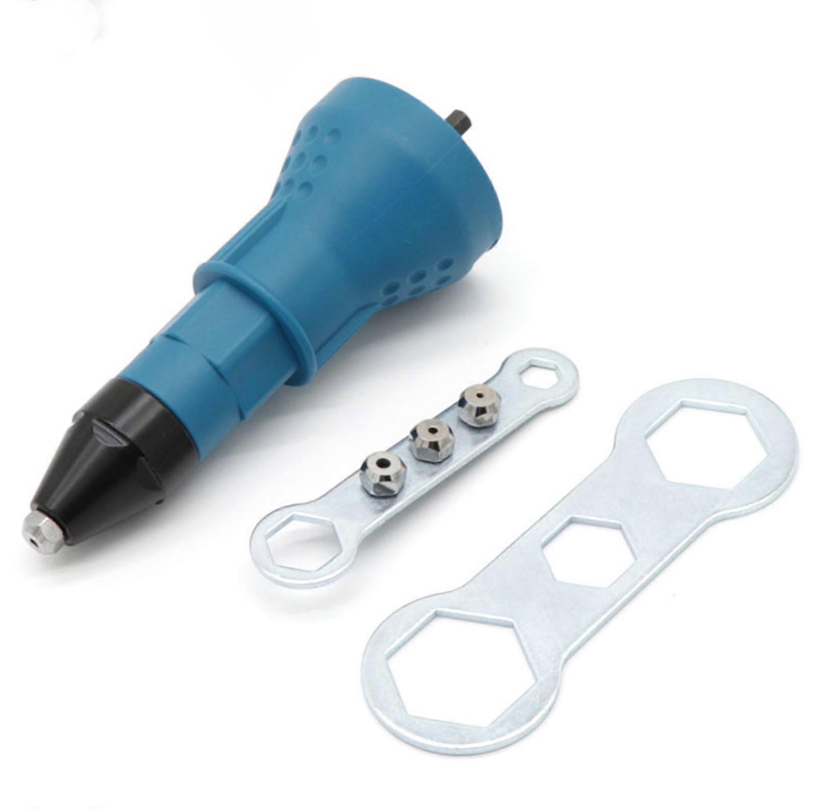 Electric Rivet Gun Drill Adapter Nut Riveting Adaptor Power Tool for Working Operation Light Blue