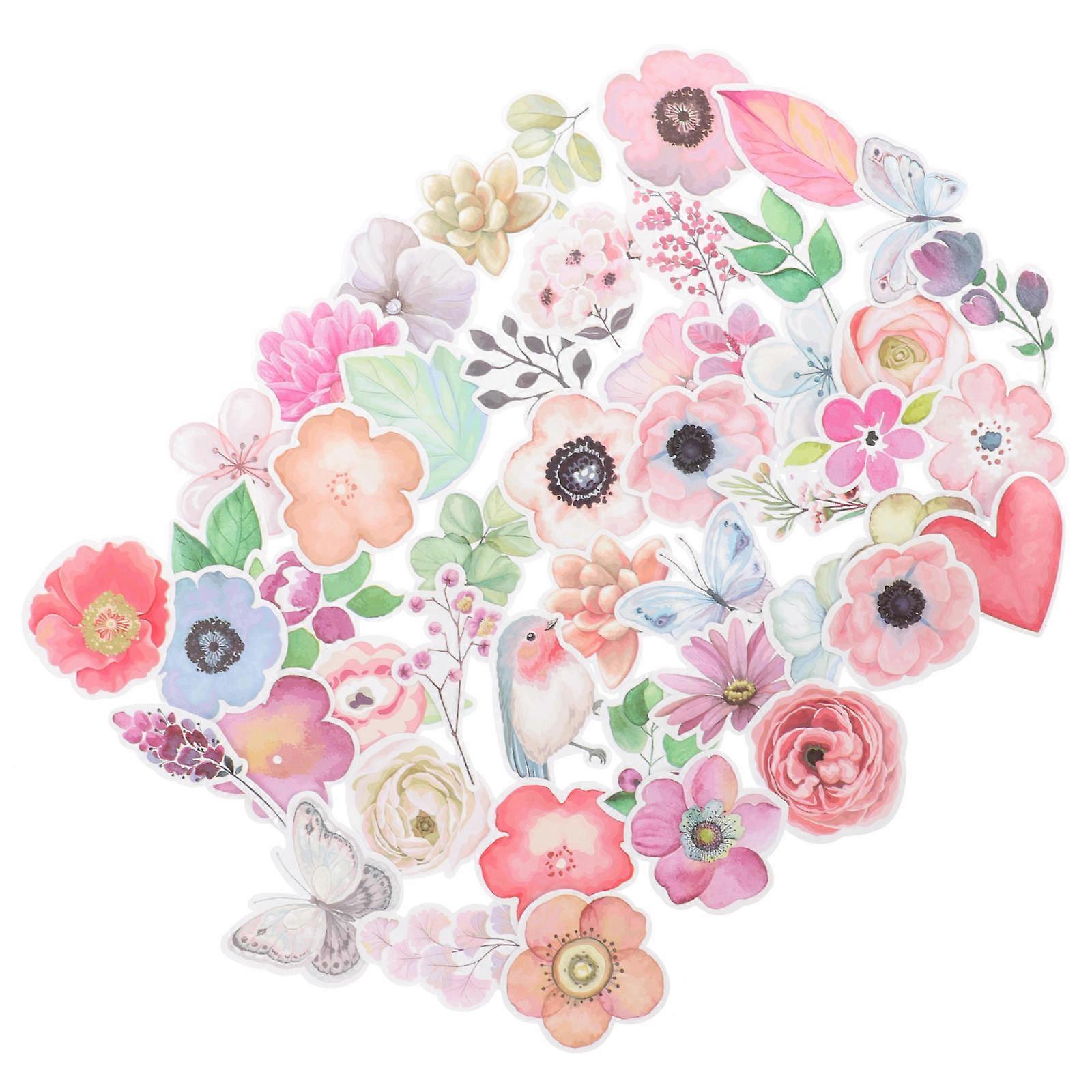 Flower Scrapbooking Stickers Classic Plant DIY Decoration 1Set