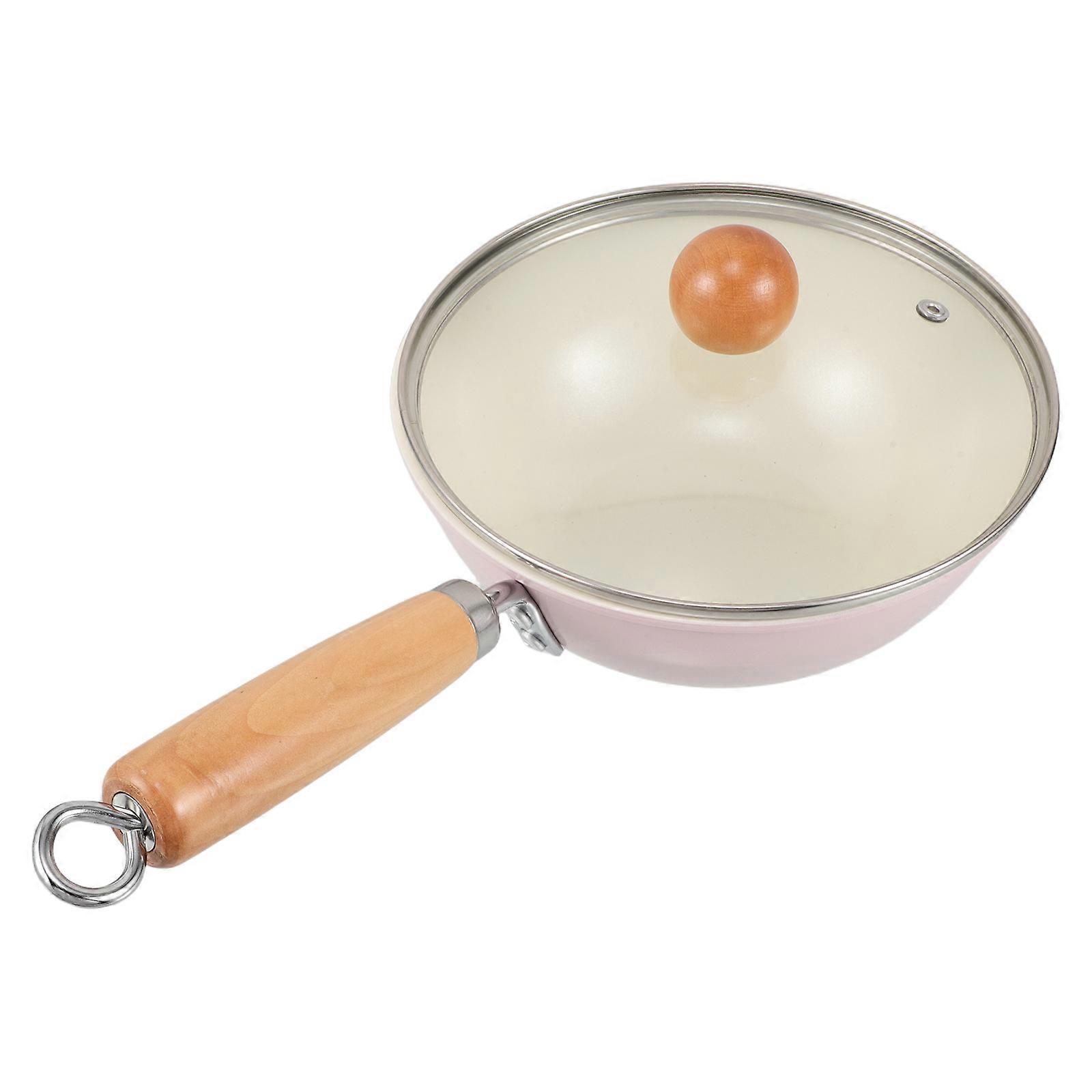 Pink Nonstick Iron Pan for Gas Stoves with Even Heat Distribution and Construction 8.5 inch