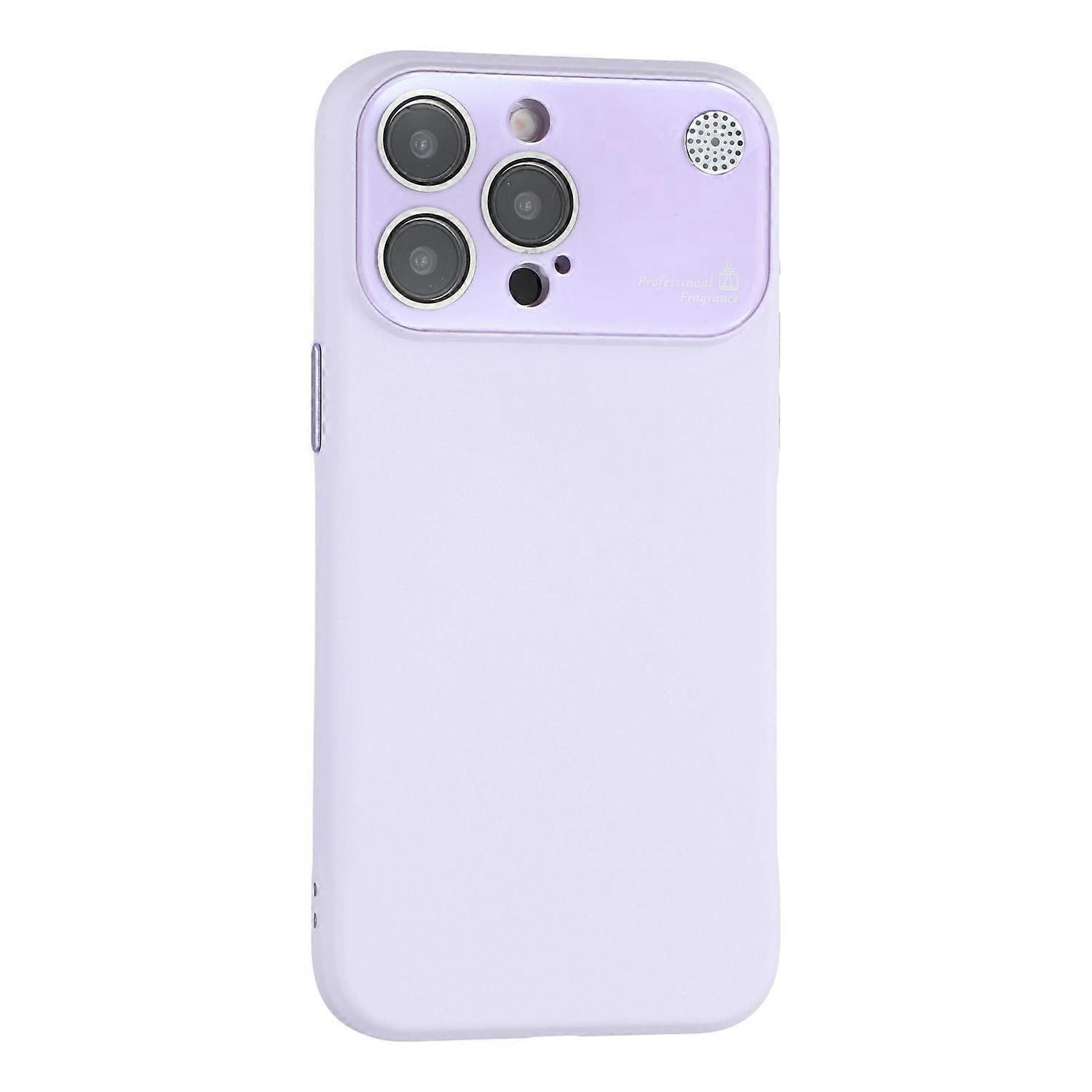 For iPhone 13 Pro Case Large Camera Window Liquid Silicone Aromatherapy Phone Cover - Light Purple