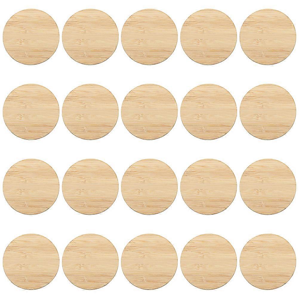 20pcs Unfinished Bamboo Slices for DIY Painting Crafts – Smooth Round Blanks for Home Decor and Creative Projects