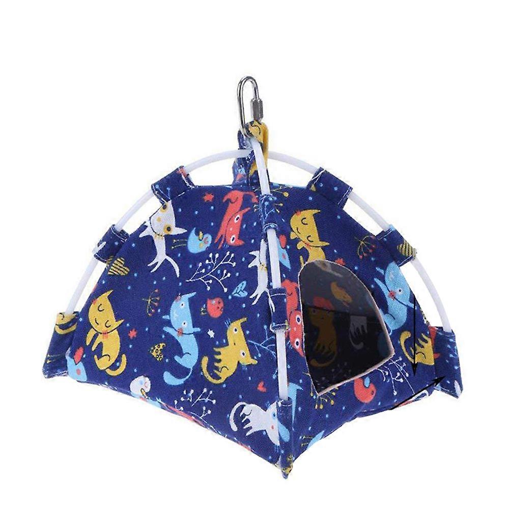 Durable Washable Blue Cartoon Bird Tent Canvas Birdhouse Hammock for Parrots – Comfortable Design to Reduce Boredom
