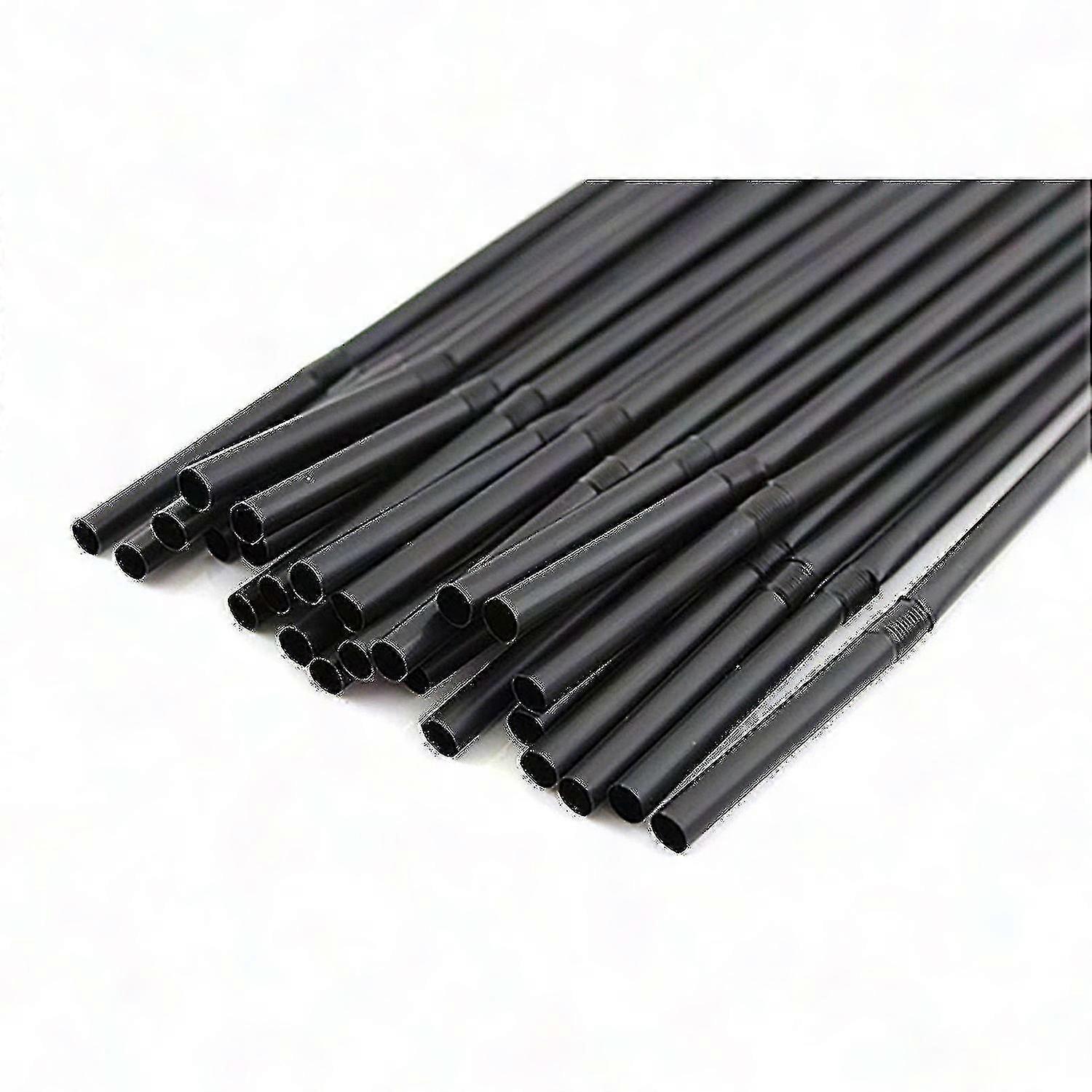 Eco-Friendly Black Bendable Drinking Straws for Parties - 100/1000 Pack