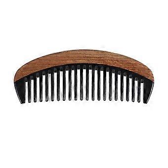 Hair Comb - Wide Tooth Wooden Detangling Comb for Curly Hair - No Static Sandalwood Buffalo Horn Com