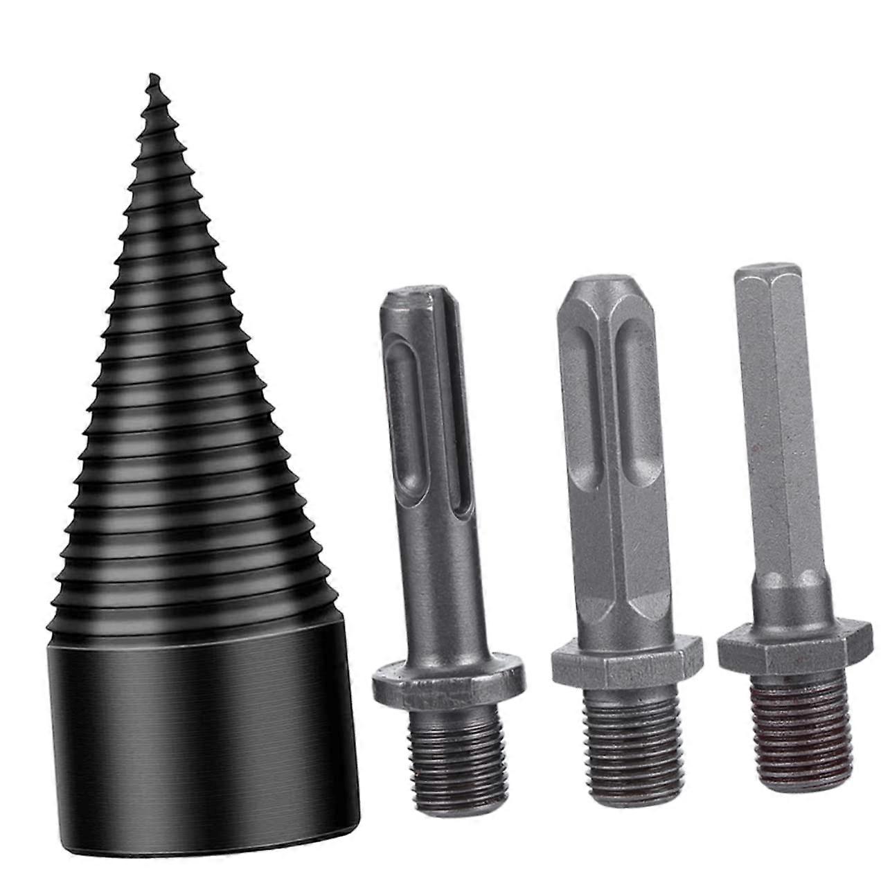 Wood Chipper Bit Set for Firewood Drill Bits, Portable Garden Wood Splitter, 8.1x3.2cm Chopping Logs Tools