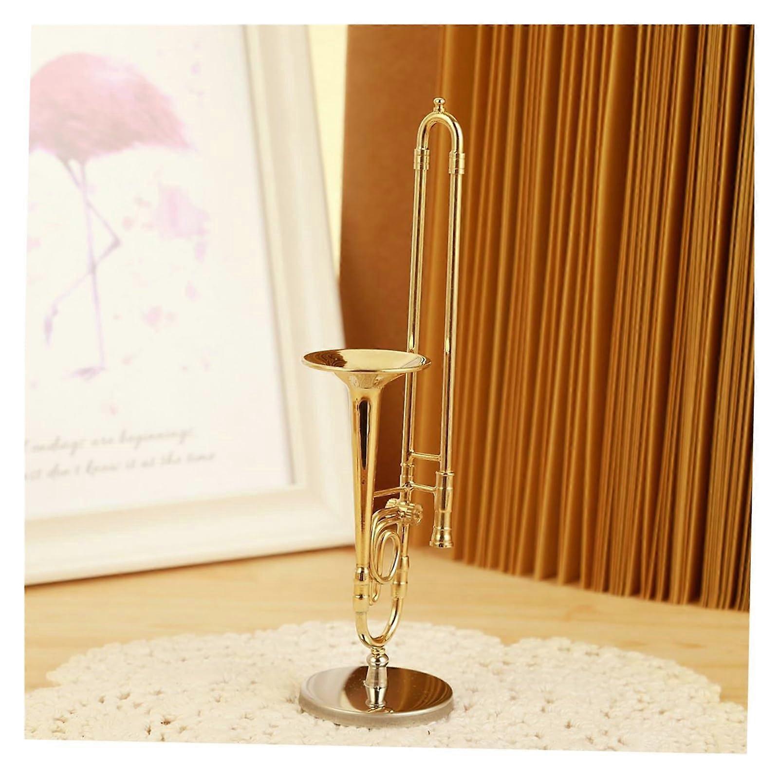 Blasinstrument Trompete Waldhorn Posaune Saxophon Flöte Klarinette Fagott 15cm Ornament Modell Decor