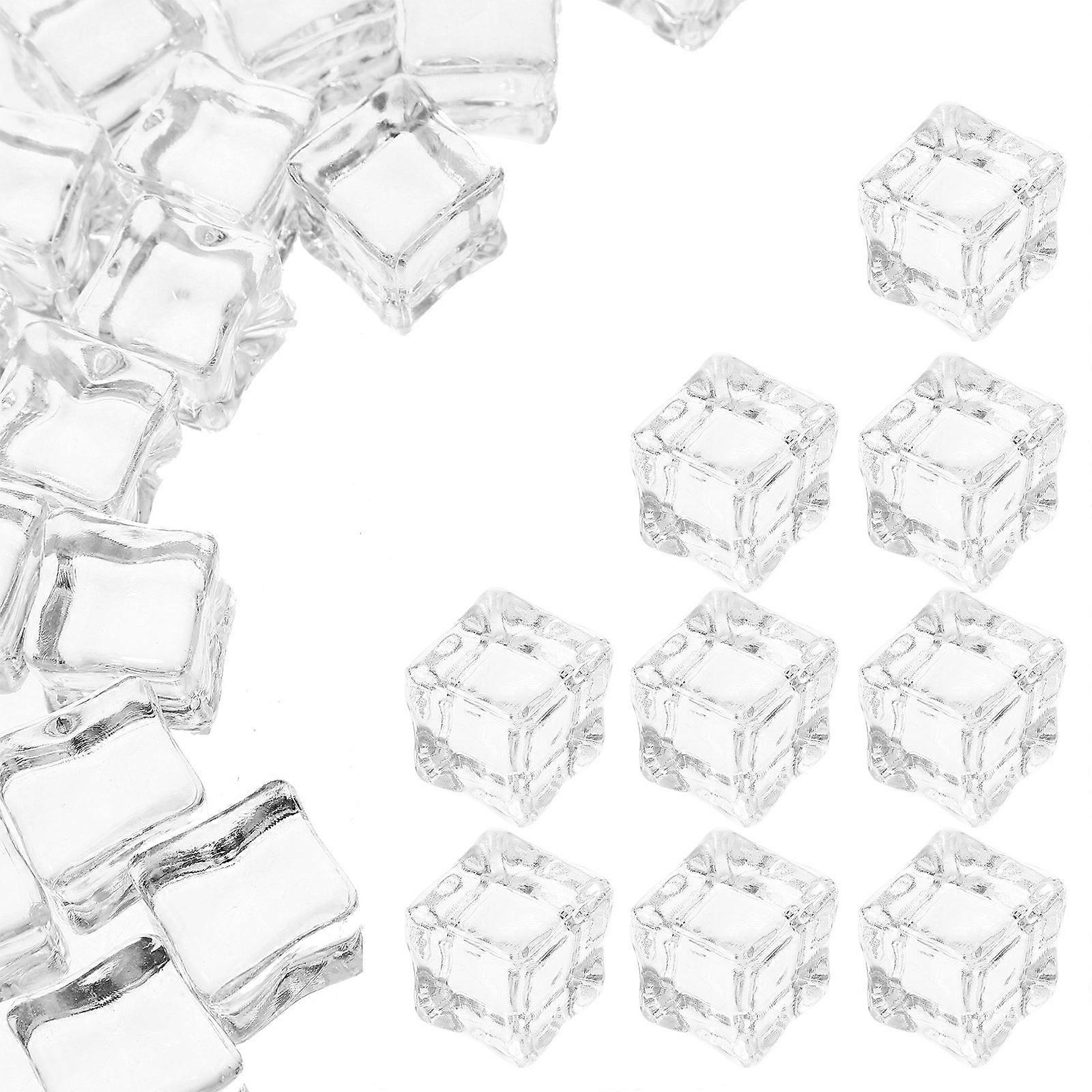 30pcs Simulated Ice Cube Charm Creative Faux Resin Ice Cubes Artificial Set
