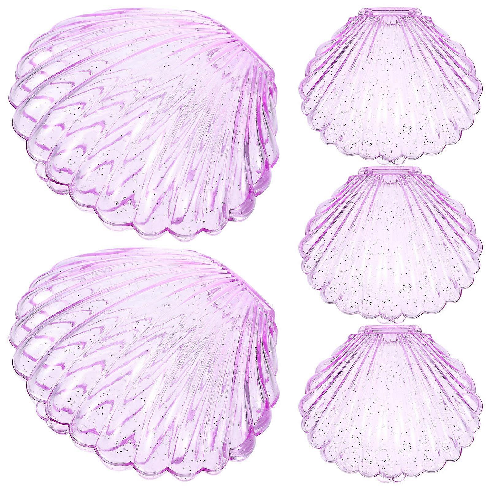 Elegant Shell Candy Box for Storage Violet Color Compact Size 5 Pieces