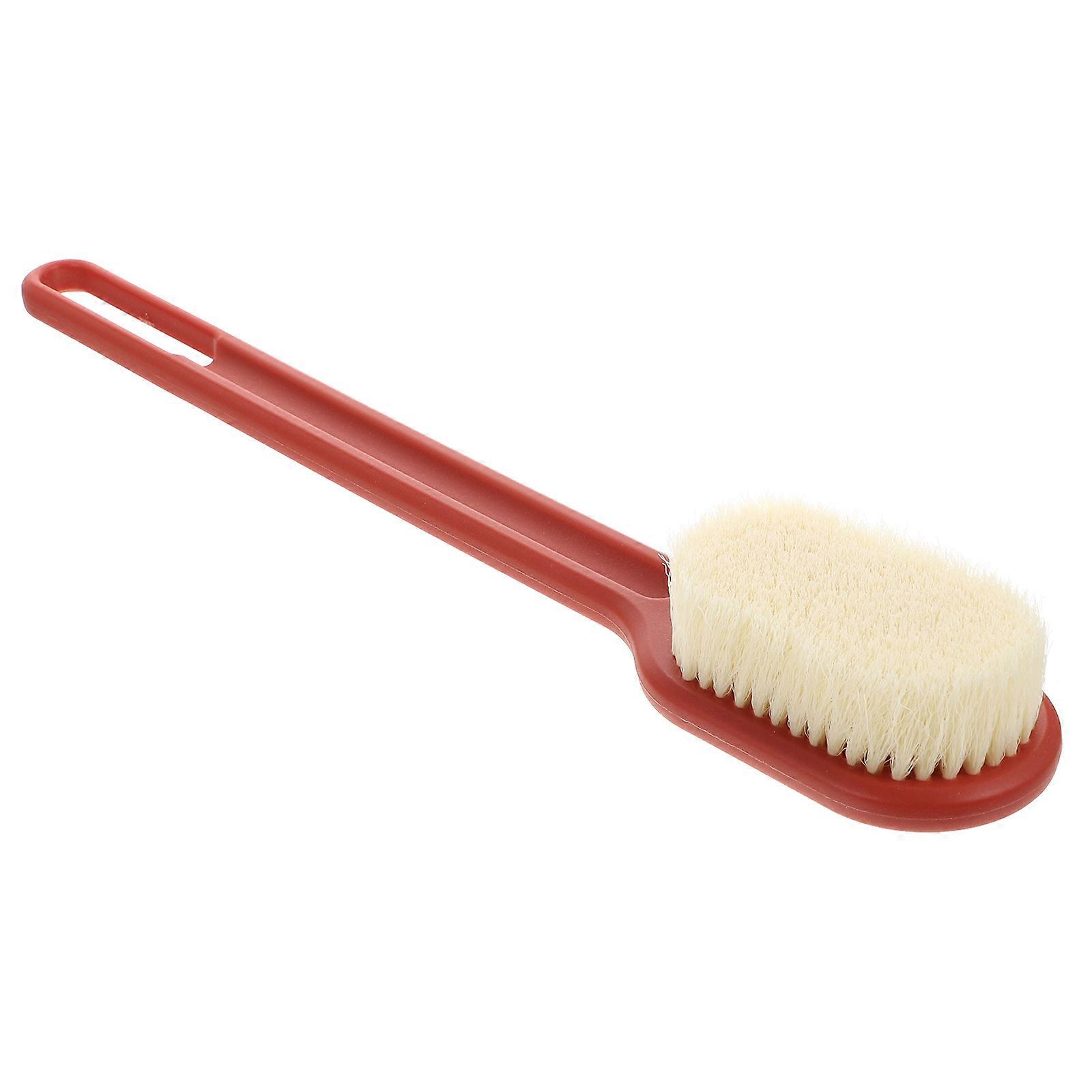 Exfoliating Scrubber With Long Handle Bath Back Brush For Bathing Adults Red 1Pc