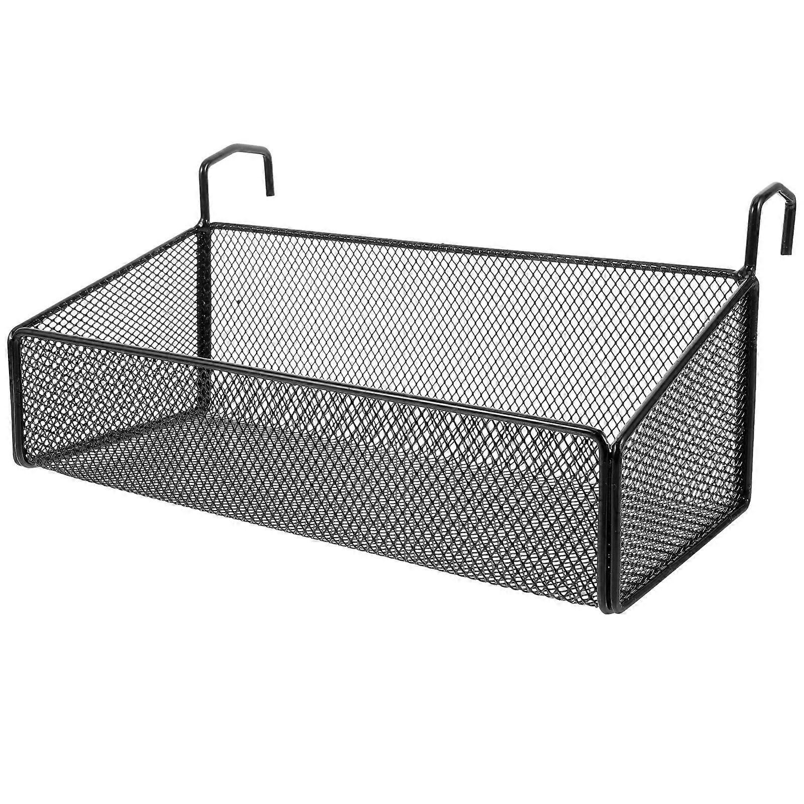 Wire Hanging Storage Basket for Bedside, Dormitory, Bathroom & Poolside – Space Saving Organizer with Hooks for Towels & Essentials, Fits Bed Rails