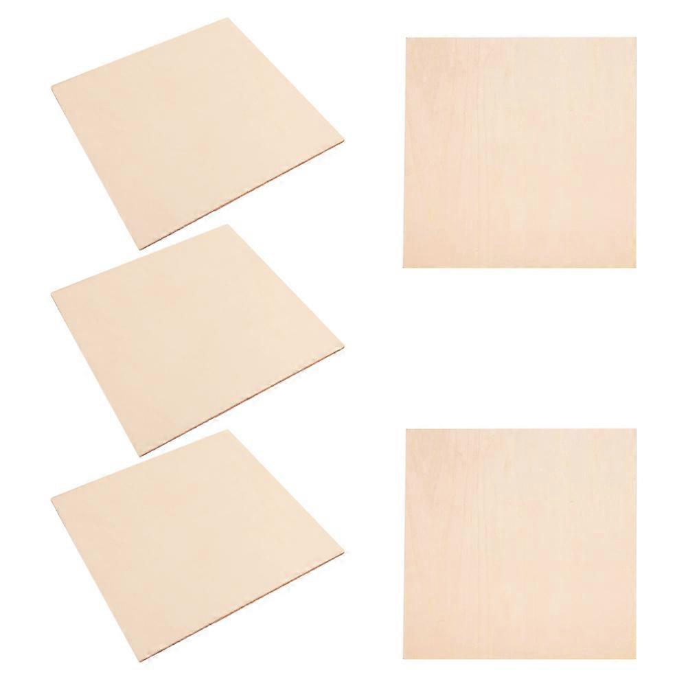 5pcs Square Craft Wood Boards for Staining Unfinished Wood Burning Sheets Engraving Painting Drawing Pyrography Carving Projects