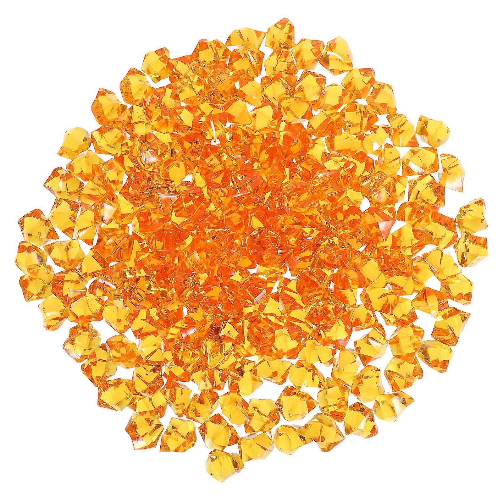 Transparent 220Pcs Irregular Faux Ice Cubes For Table Display And Fish Tank Decor In Orange 2.20X1.90X1.60CM