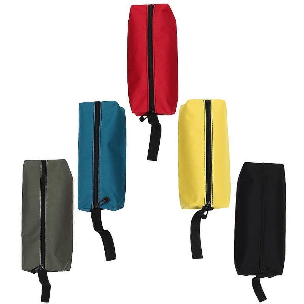 5pcs Tool Pouch Multi Purpose Oxford Cloth Zipper Organizer For Hardware Storage Heavy Duty Portable Design